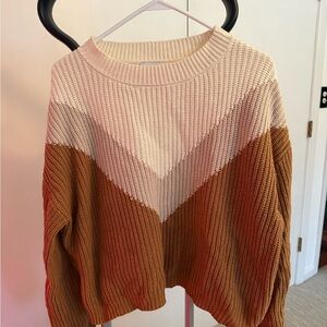 Chic Two-Tone Knit Sweater